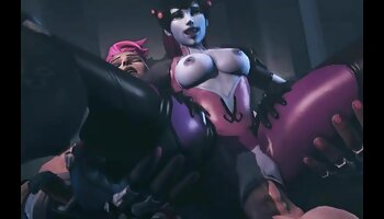 Salope asservie et attachée avec lesbienne porno black d'énormes seins dans un jeu BDSM